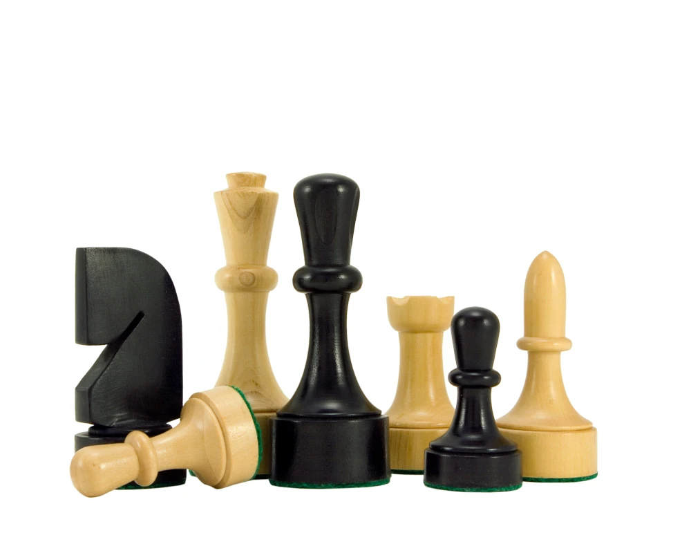 Contemporary Series Ebonised Chess Pieces 3.75 Inches 2 Contemporary Series Ebonised Chess Pieces 3.75 Inches - Image 2