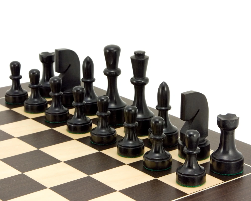 Contemporary Series Ebonised Chess Pieces 3.75 Inches 4 Contemporary Series Ebonised Chess Pieces 3.75 Inches - Image 4