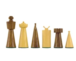 Art Deco Series Sheesham And Boxwood Chess Pieces 3.5 Inches