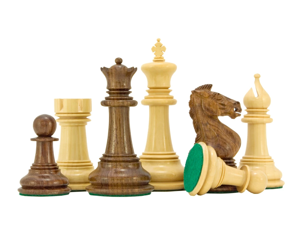 Madrid Series Sheesham And Boxwood Chessmen 4 Inches 2 Madrid Series Sheesham And Boxwood Chessmen 4 Inches - Image 2
