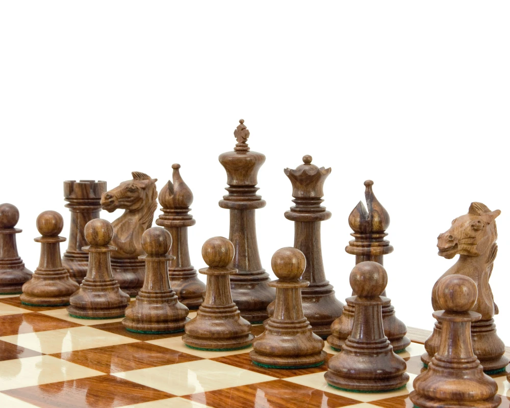 Madrid Series Sheesham And Boxwood Chessmen 4 Inches 4 Madrid Series Sheesham And Boxwood Chessmen 4 Inches - Image 4