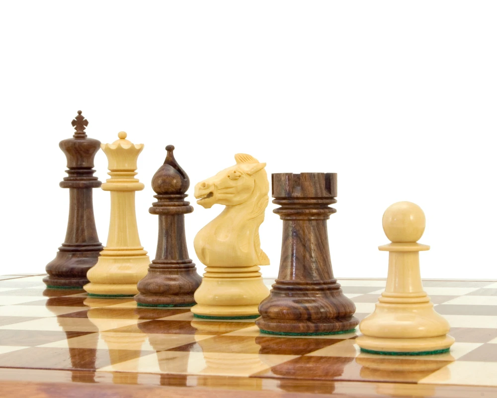Madrid Series Sheesham And Boxwood Chessmen 4 Inches 6 Madrid Series Sheesham And Boxwood Chessmen 4 Inches - Image 6
