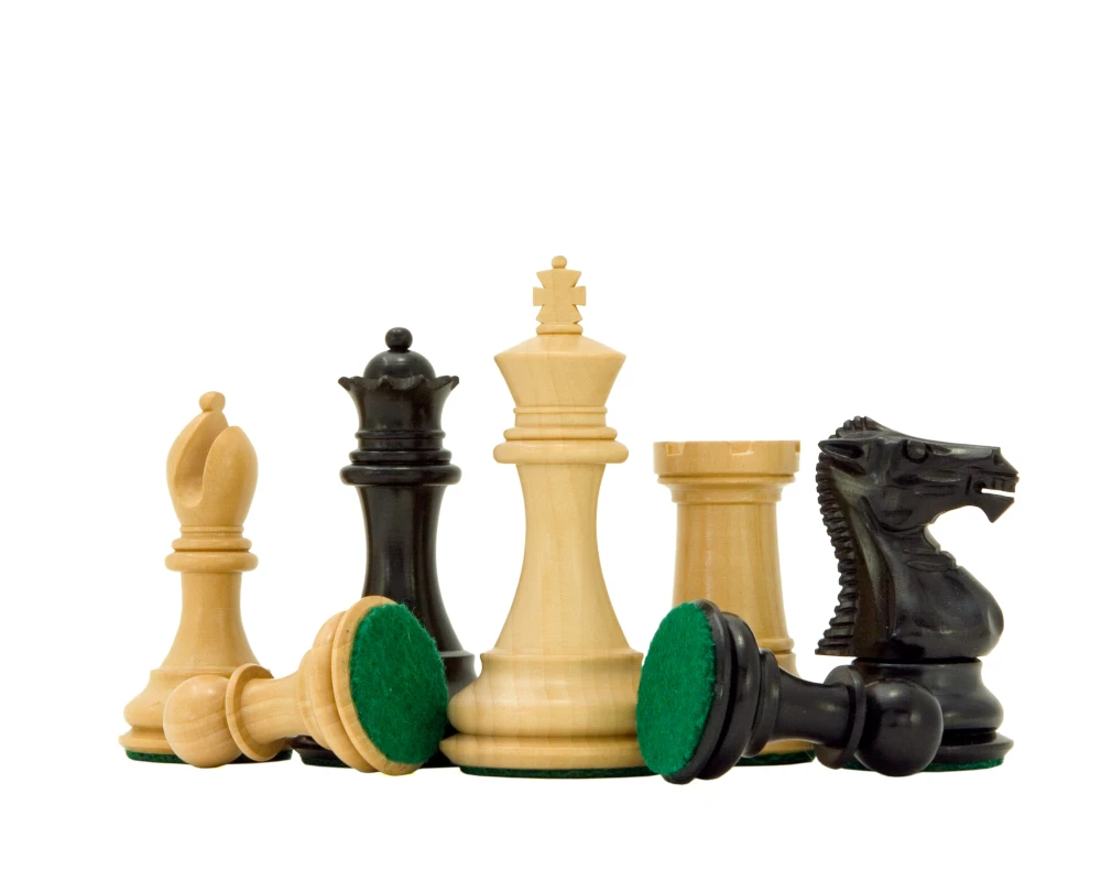 Windsor Series Ebony Staunton Chess Pieces 3 Inches 2 Windsor Series Ebony Staunton Chess Pieces 3 Inches - Image 2