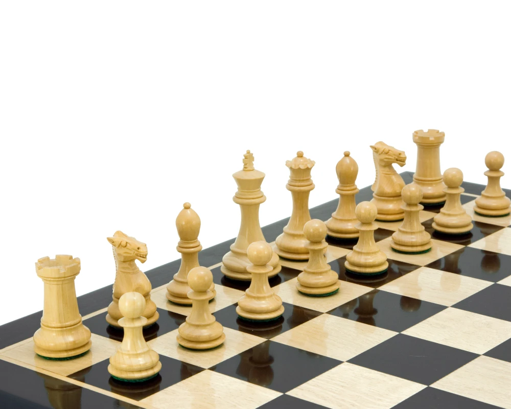 Windsor Series Ebony Staunton Chess Pieces 3 Inches 5 Windsor Series Ebony Staunton Chess Pieces 3 Inches - Image 5