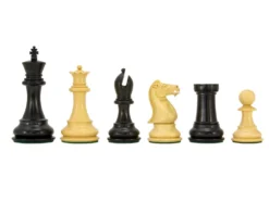 Sandringham Series Ebony Staunton Chess Pieces 4 Inches