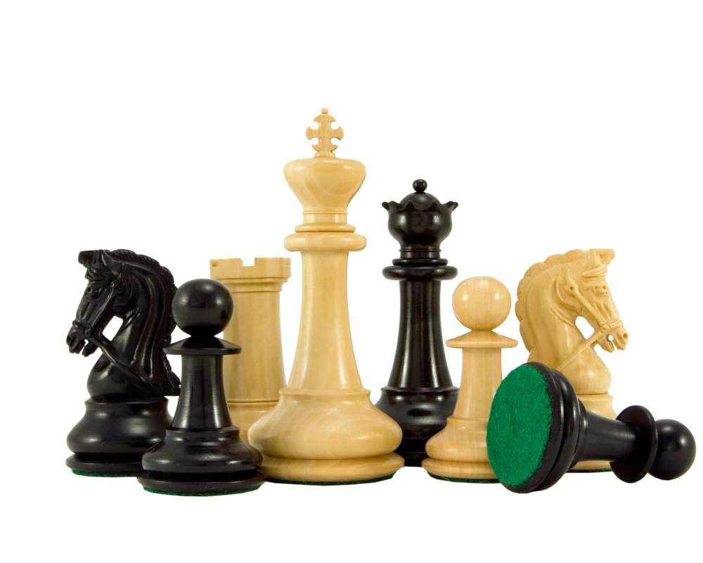 Monarch Series Ebony And Boxwood Luxury Chess Pieces 4.5 Inches 2 Monarch Series Ebony And Boxwood Luxury Chess Pieces 4.5 Inches - Image 2