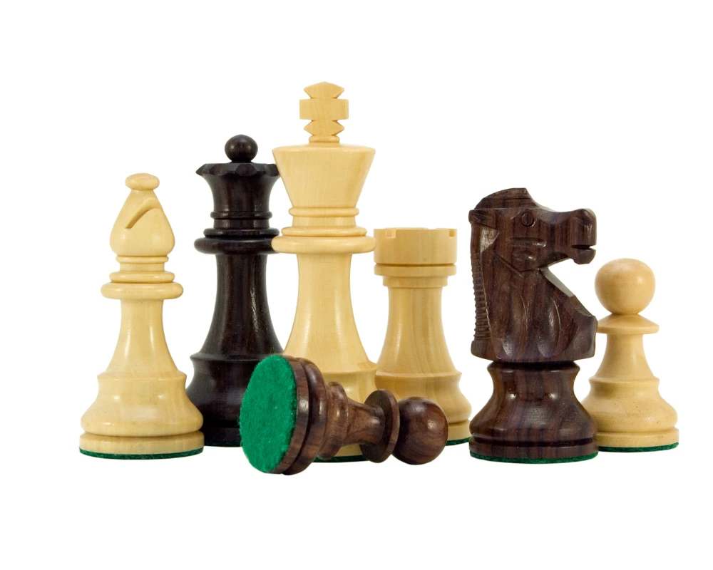 French Knight Series Rosewood Staunton Chess Pieces 3.25 Inches 2 French Knight Series Rosewood Staunton Chess Pieces 3.25 Inches - Image 2