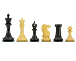 Old English Elite Series Ebony Staunton Chess Pieces 4 Inches