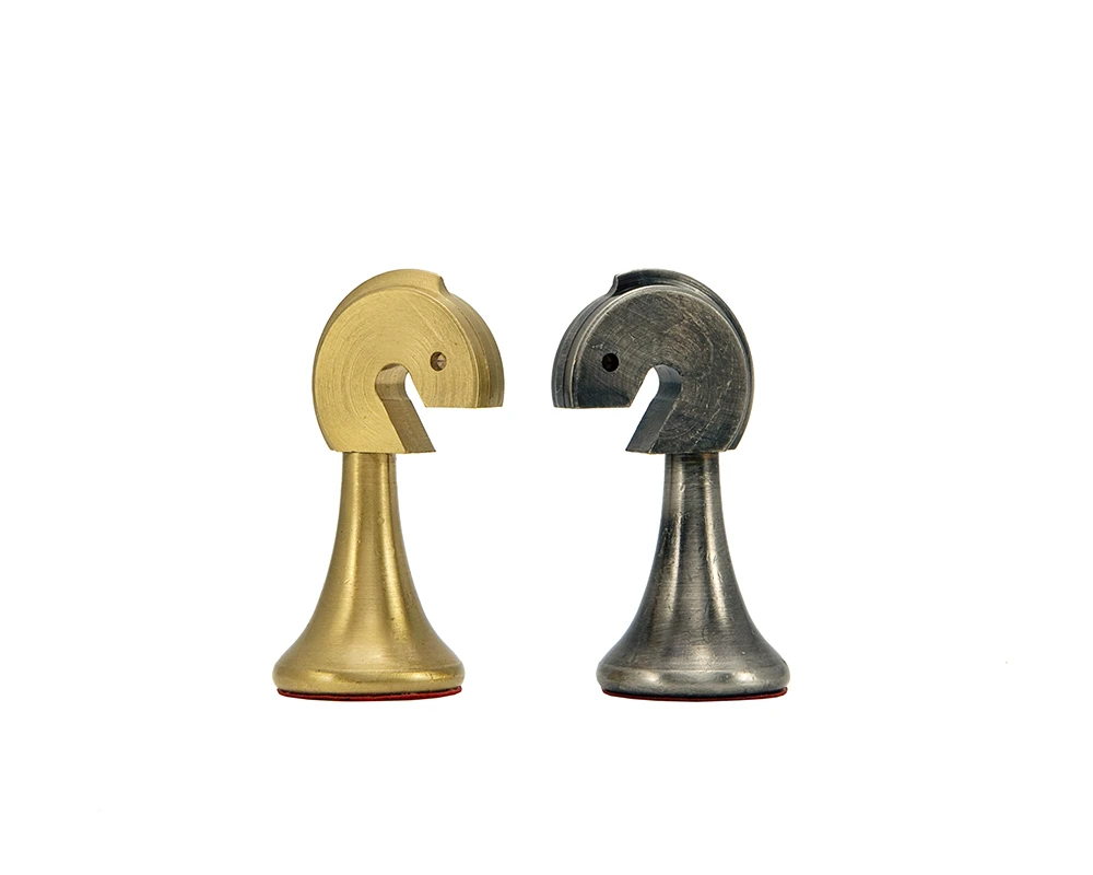 Metropolis Series 2.75 Inch Brass And Nickel Chess Pieces 3 Metropolis Series 2.75 Inch Brass And Nickel Chess Pieces - Image 3