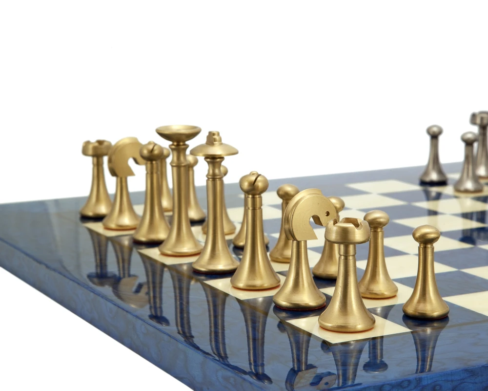 Metropolis Series 2.75 Inch Brass And Nickel Chess Pieces 4 Metropolis Series 2.75 Inch Brass And Nickel Chess Pieces - Image 4