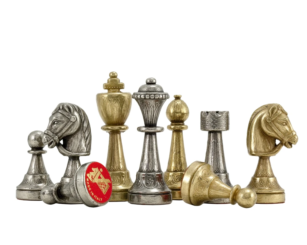 Finnesburg Series Brass And Nickel Chess Pieces 3 Inches 2 Finnesburg Series Brass And Nickel Chess Pieces 3 Inches - Image 2