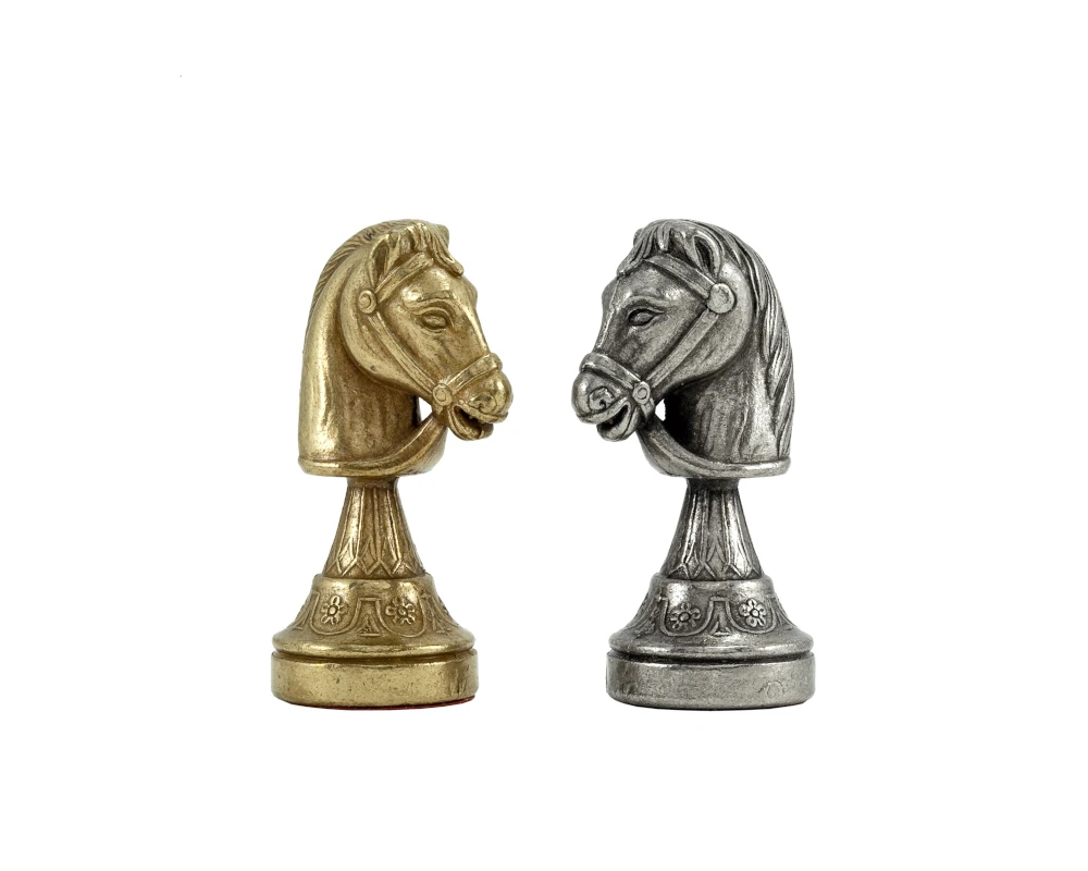 Finnesburg Series Brass And Nickel Chess Pieces 3 Inches 3 Finnesburg Series Brass And Nickel Chess Pieces 3 Inches - Image 3