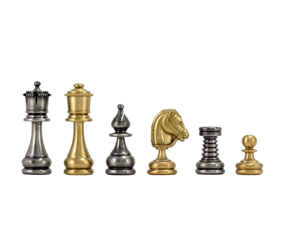 Verona Series 2.75 Inches Brass And Nickel Chess Pieces 1 Verona Series 2.75 Inches Brass And Nickel Chess Pieces