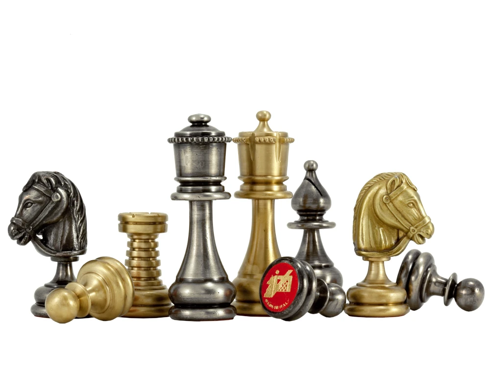 Verona Series 2.75 Inches Brass And Nickel Chess Pieces 2 Verona Series 2.75 Inches Brass And Nickel Chess Pieces - Image 2
