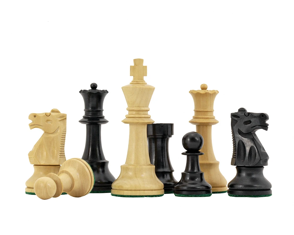 Conquest Series Ebonised Chess Pieces 4 Inches 2 Conquest Series Ebonised Chess Pieces 4 Inches - Image 2