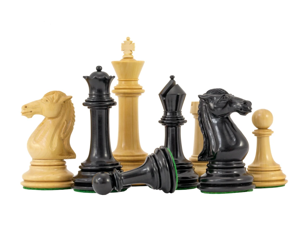 Parthenon Series Ebony And Boxwood Chess Pieces 4.5 Inches 2 Parthenon Series Ebony And Boxwood Chess Pieces 4.5 Inches - Image 2