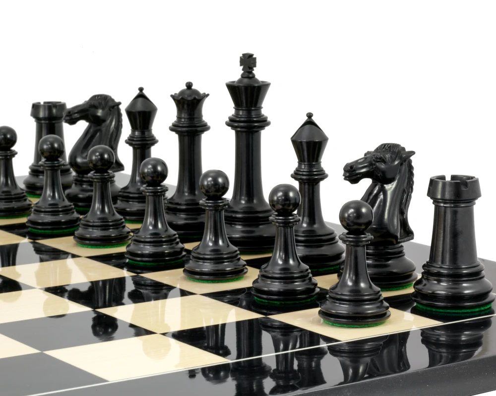 Parthenon Series Ebony And Boxwood Chess Pieces 4.5 Inches 3 Parthenon Series Ebony And Boxwood Chess Pieces 4.5 Inches - Image 3