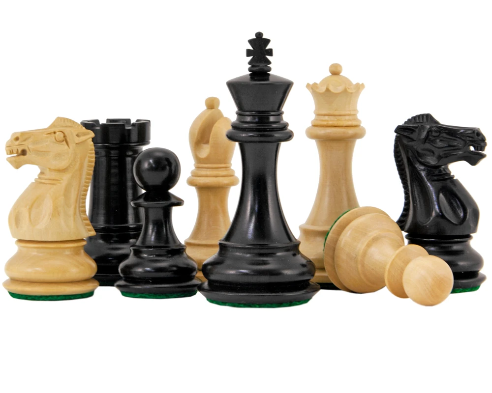 Highclere Series Ebony Staunton Chess Pieces 3 Inches 2 Highclere Series Ebony Staunton Chess Pieces 3 Inches - Image 2