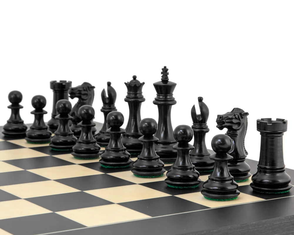 Highclere Series Ebony Staunton Chess Pieces 3 Inches 3 Highclere Series Ebony Staunton Chess Pieces 3 Inches - Image 3