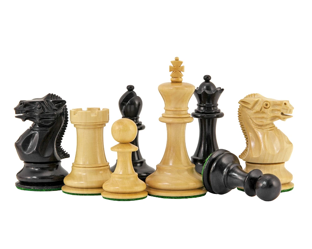 Highgrove Series Ebony Staunton Chess Pieces 3 Inches 2 Highgrove Series Ebony Staunton Chess Pieces 3 Inches - Image 2