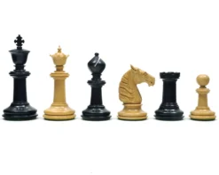Traditional Staunton Ebony Bath Chessmen 3.75 Inch