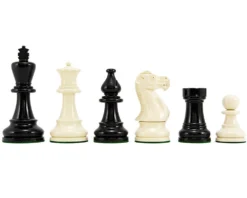 Atlantic Series Black & Cream Lacquered Chessmen 3.75 Inches