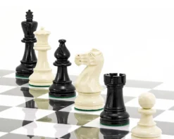 Atlantic Series Black & Cream Lacquered Chessmen 3.75 Inches -Board Games - Chess And Cards Shop RCP150 04