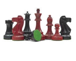 Broadbase Chess Men In Red And Black 3.75 Inch