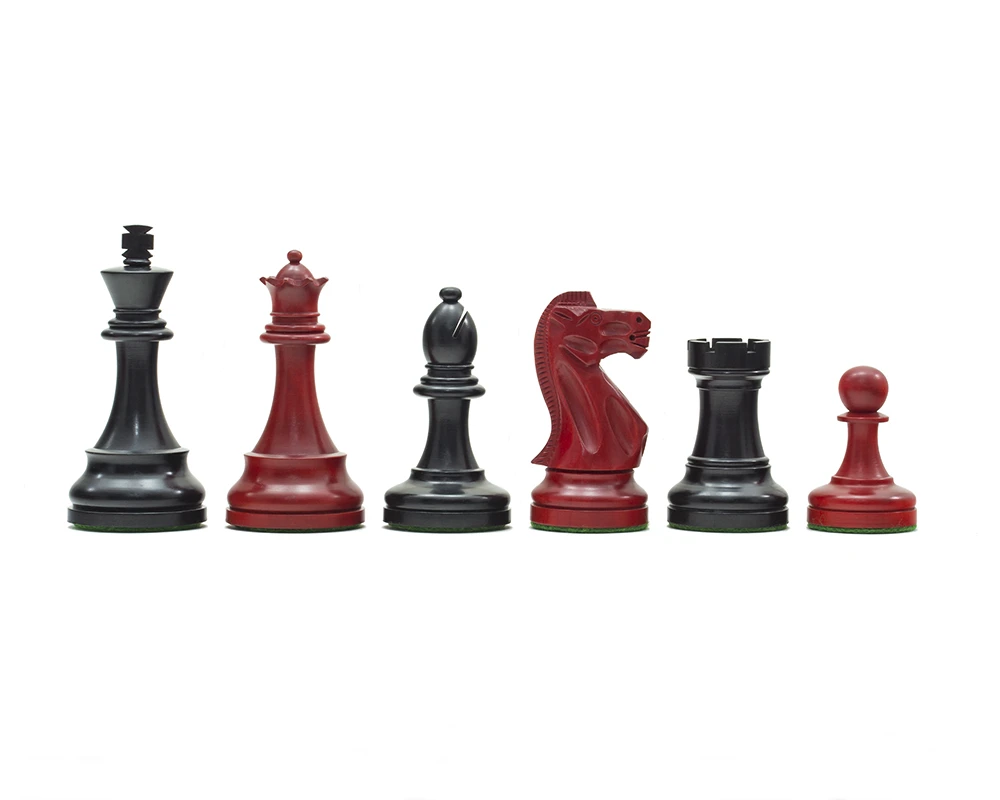 Broadbase Chess Men In Red And Black 3.75 Inch 2 Broadbase Chess Men In Red And Black 3.75 Inch - Image 2