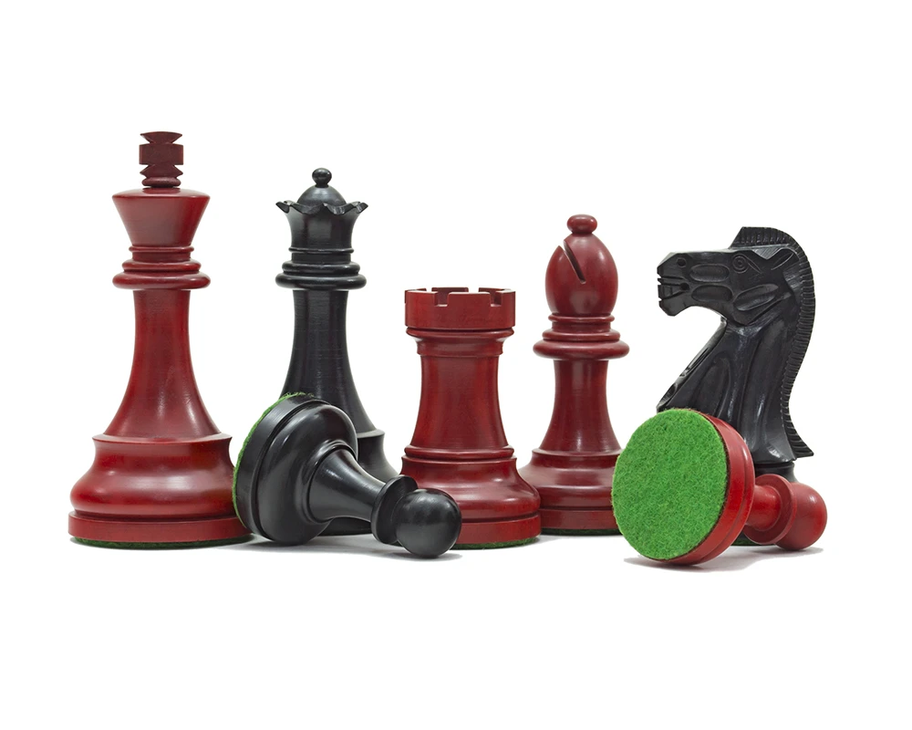 Broadbase Chess Men In Red And Black 3.75 Inch 3 Broadbase Chess Men In Red And Black 3.75 Inch - Image 3