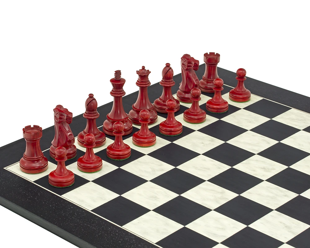 Broadbase Chess Men In Red And Black 3.75 Inch 6 Broadbase Chess Men In Red And Black 3.75 Inch - Image 6