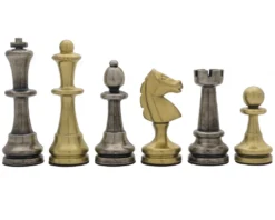 The Vicenza Brass And Nickel Plated 4.75 Inch Chess Men
