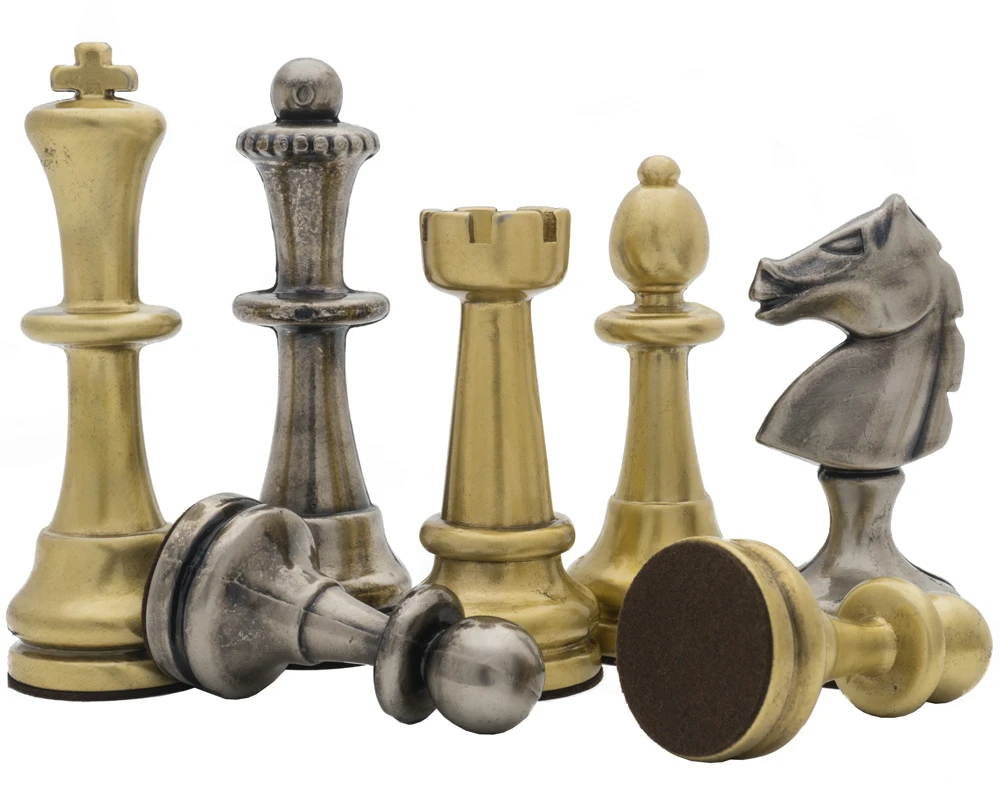 The Vicenza Brass And Nickel Plated 4.75 Inch Chess Men 3 The Vicenza Brass And Nickel Plated 4.75 Inch Chess Men - Image 3