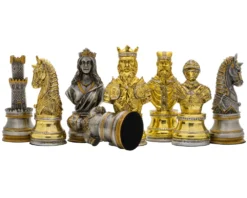 The Medieval Pewter Hand Painted Luxury Chess Men By Italfama