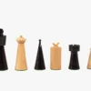 Art Deco Ebonised And Boxwood Chess Pieces 3.5 Inch