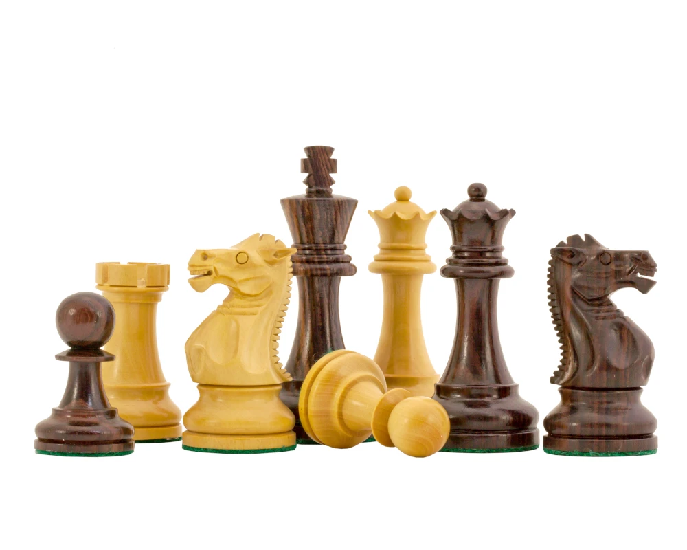Rosewood Staunton Deluxe Chessmen 3.75 Inches 2 Rosewood Staunton Deluxe Chessmen 3.75 Inches - Image 2