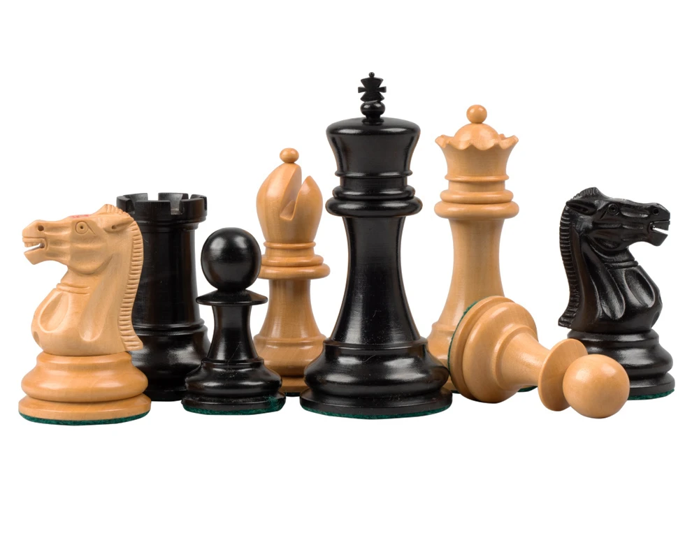 Reproduction Staunton Ebony Chessmen 1890 Model 3.5 Inch 2 Reproduction Staunton Ebony Chessmen 1890 Model 3.5 Inch - Image 2