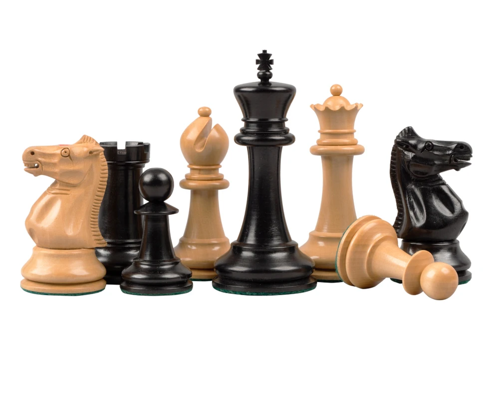 Reproduction Staunton Ebony Chessmen 1869 Model 4 Inch 2 Reproduction Staunton Ebony Chessmen 1869 Model 4 Inch - Image 2