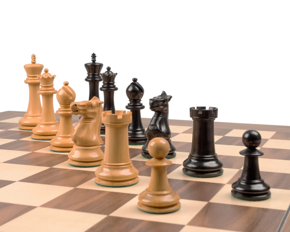 Reproduction Staunton Ebony Chessmen 1869 Model 4 Inch 7 Reproduction Staunton Ebony Chessmen 1869 Model 4 Inch - Image 7