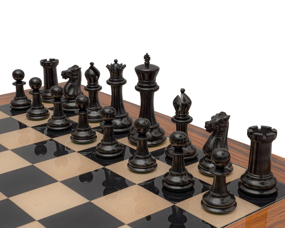 Reproduction Staunton Ebony Chessmen 1849 Model 4.4 Inch King 3 Reproduction Staunton Ebony Chessmen 1849 Model 4.4 Inch King - Image 3