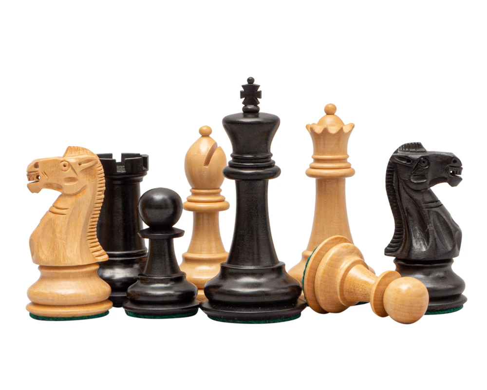 The Warwick Series 3.25 Inch Ebonised Chessmen 2 The Warwick Series 3.25 Inch Ebonised Chessmen - Image 2