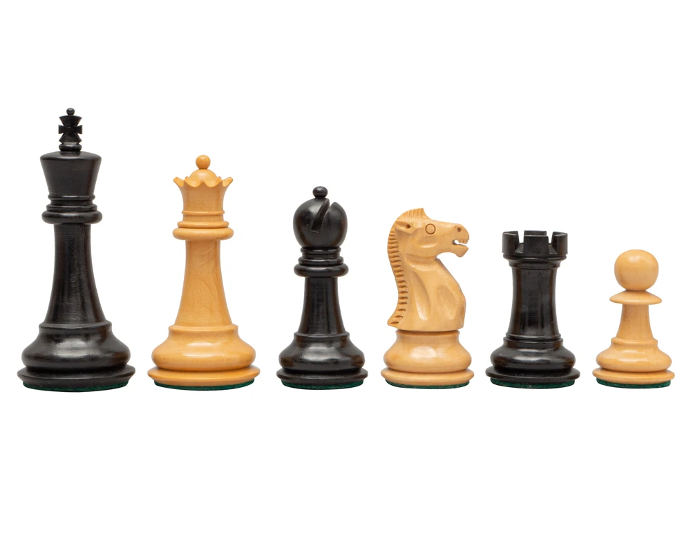 Reproduction Staunton Ebony Chessmen 1972 Model 3.5 Inch (50040) 1 Reproduction Staunton Ebony Chessmen 1972 Model 3.5 Inch (50040)