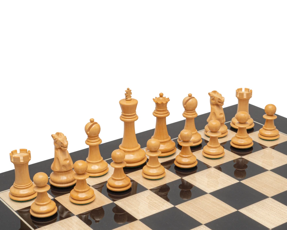 Reproduction Staunton Ebony Chessmen 1972 Model 3.5 Inch (50040) 4 Reproduction Staunton Ebony Chessmen 1972 Model 3.5 Inch (50040) - Image 4