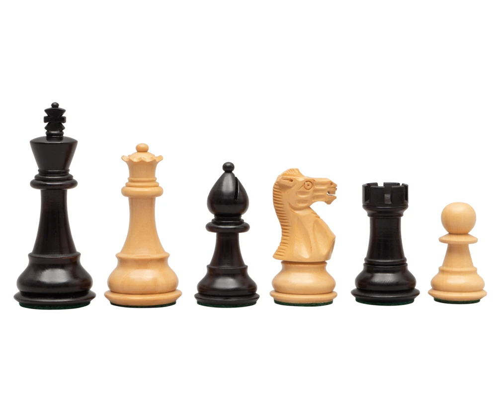 3.5 Inch Classic Staunton Chessmen Ebonised 1 3.5 Inch Classic Staunton Chessmen Ebonised