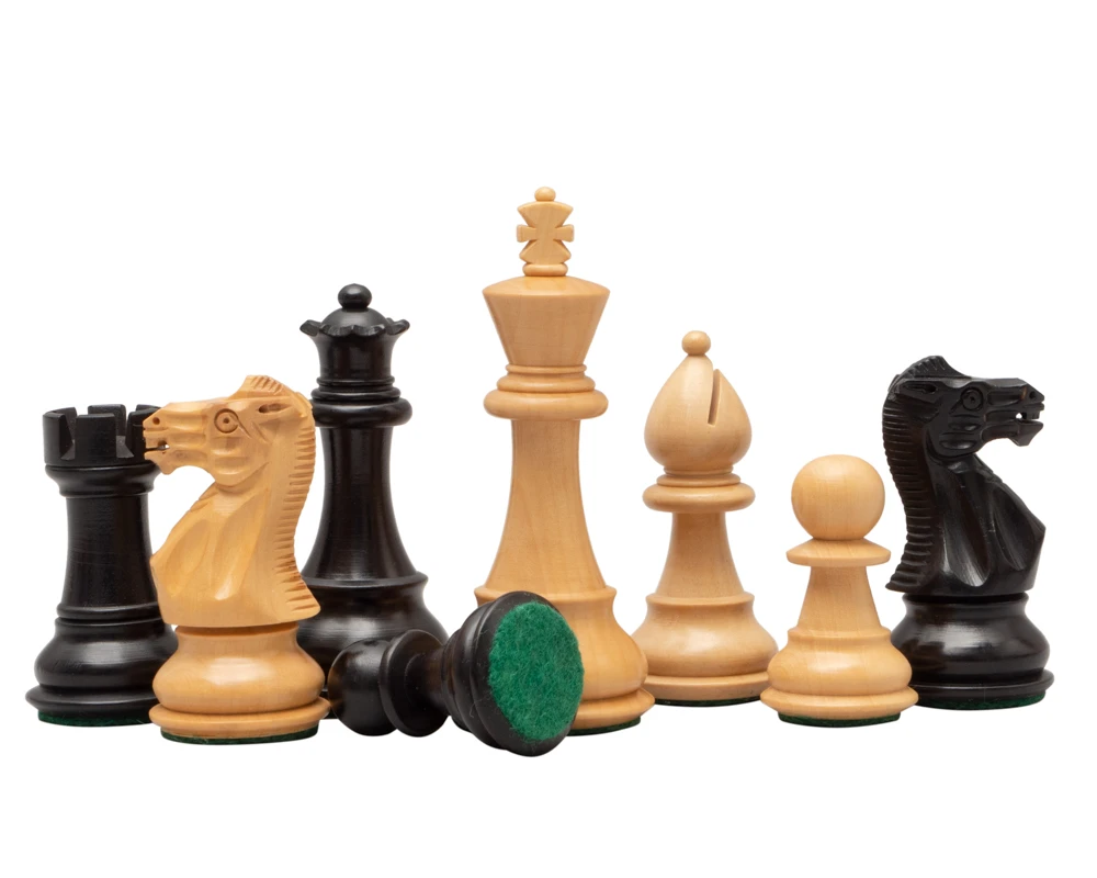 3.5 Inch Classic Staunton Chessmen Ebonised 2 3.5 Inch Classic Staunton Chessmen Ebonised - Image 2