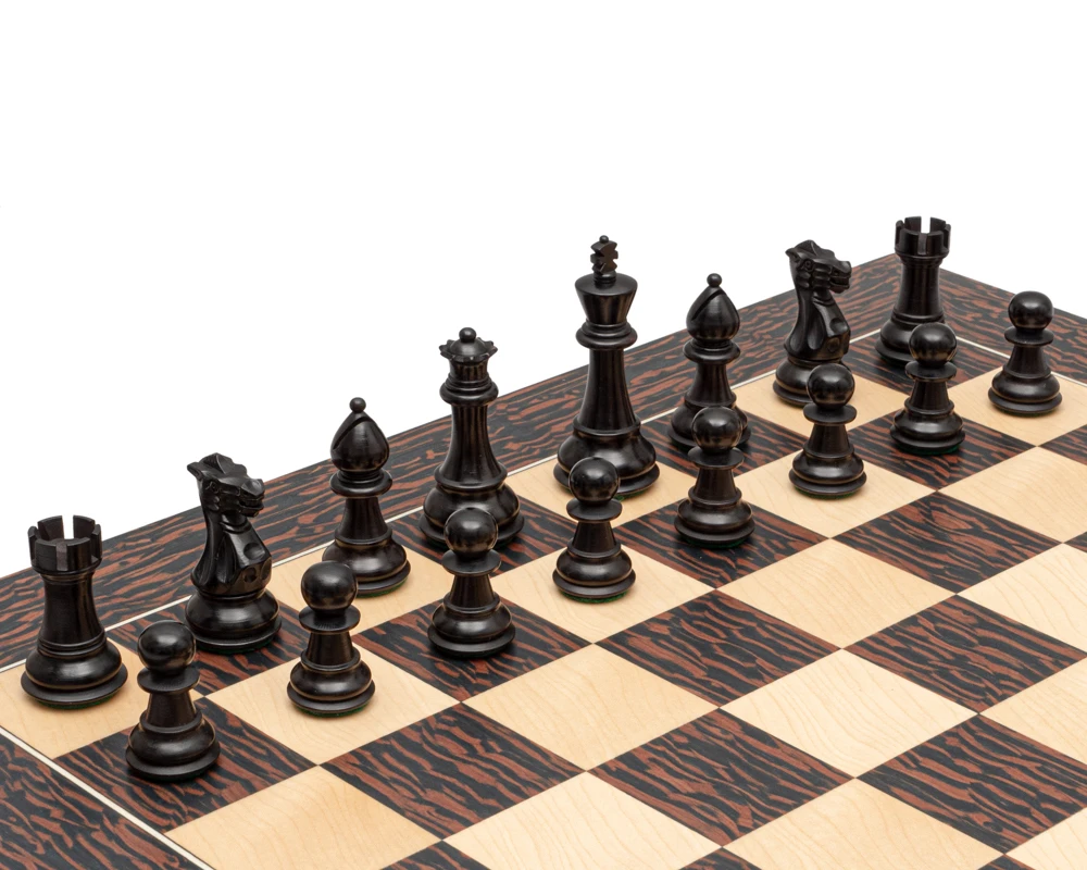 3.5 Inch Classic Staunton Chessmen Ebonised 5 3.5 Inch Classic Staunton Chessmen Ebonised - Image 5