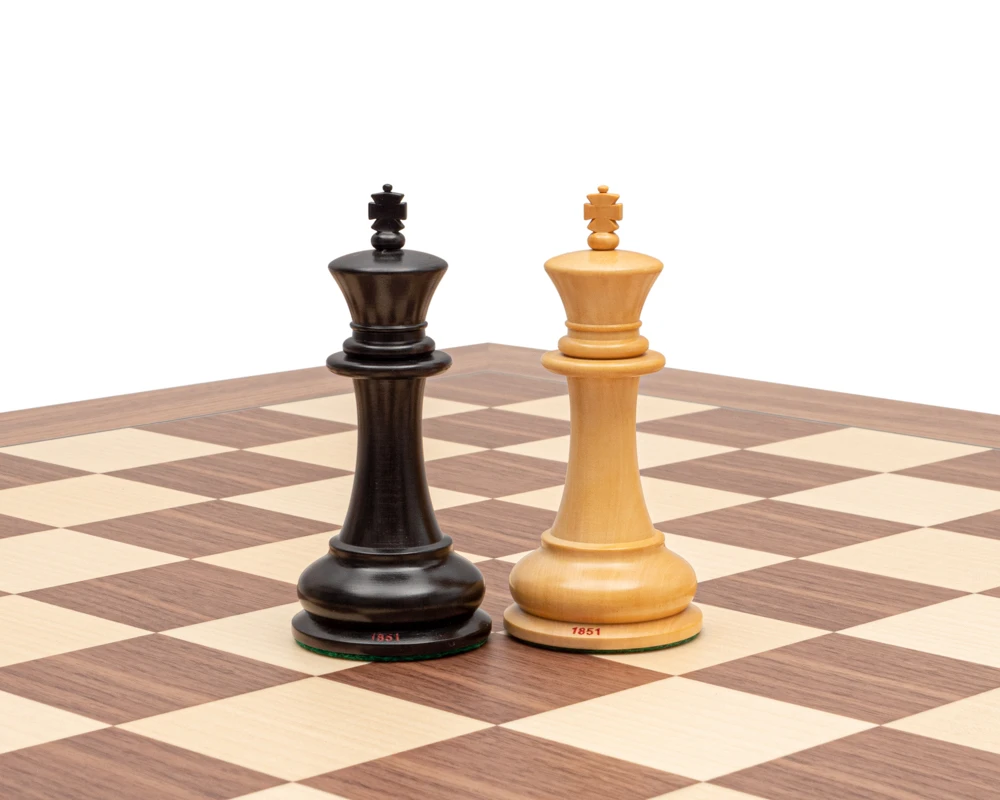 1851 Reproduction Staunton Ebony Chessmen 4.4 Inch 5 1851 Reproduction Staunton Ebony Chessmen 4.4 Inch - Image 5