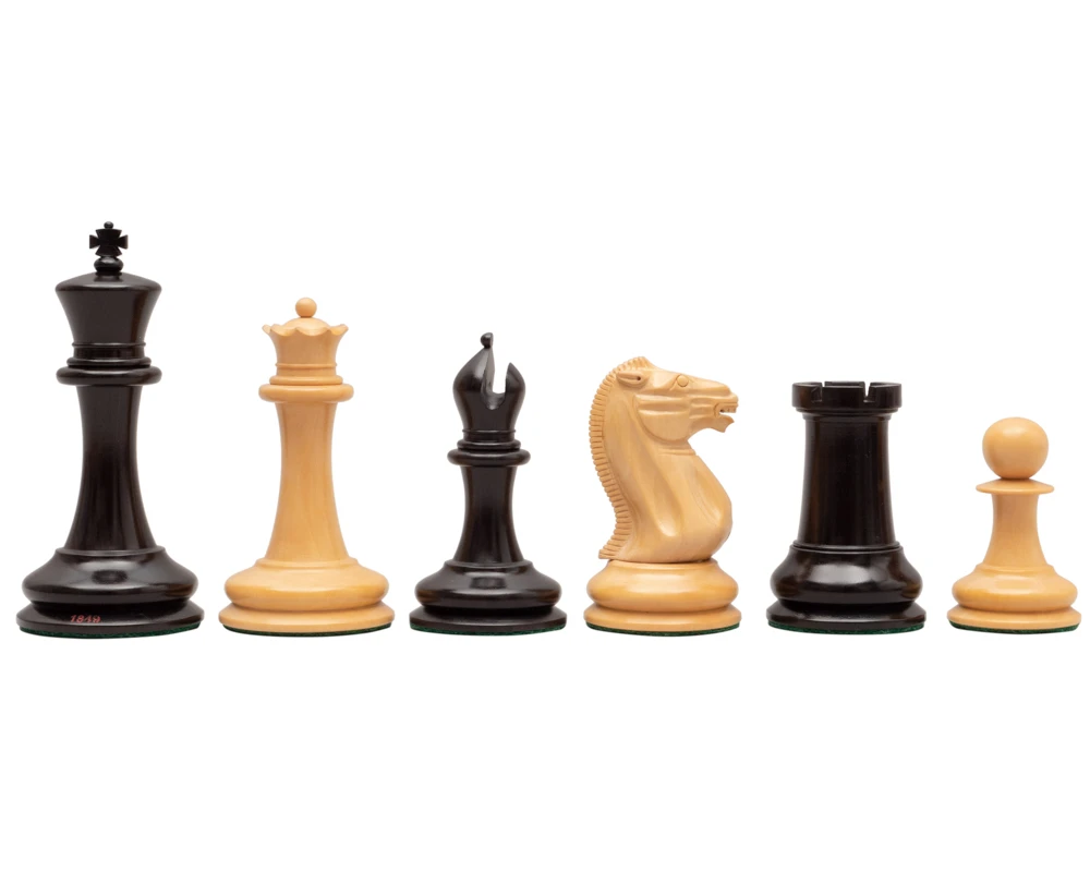 J J Cooke Reproduction Chess Men In Ebony 4.4 Inch 1 J J Cooke Reproduction Chess Men In Ebony 4.4 Inch