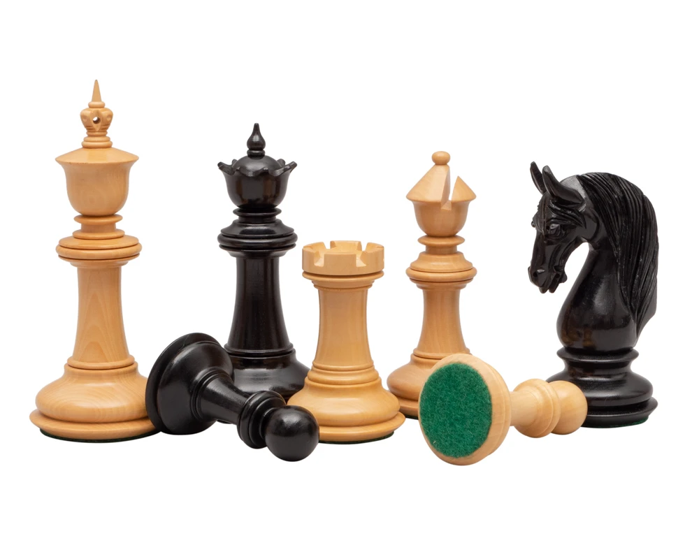 Blackburne Luxury Ebony Chess Men 4.5 Inch 3 Blackburne Luxury Ebony Chess Men 4.5 Inch - Image 3