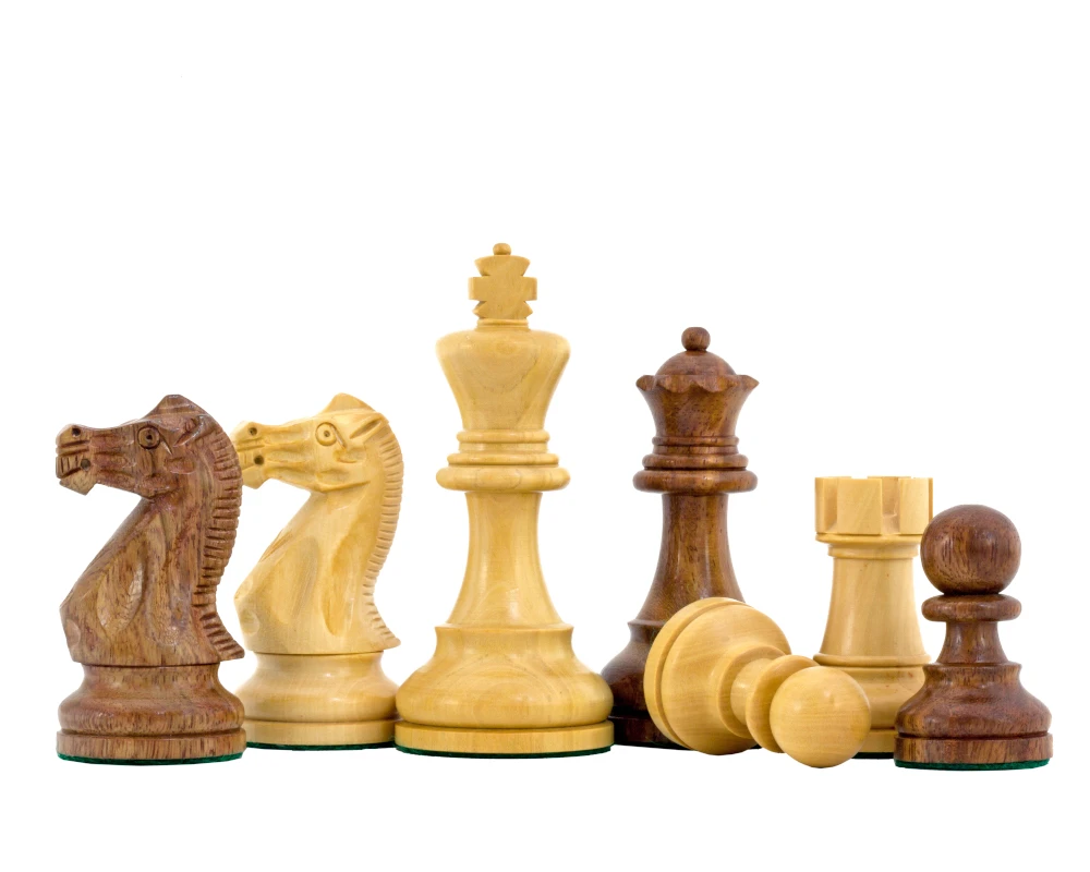 American Staunton Chessmen In Sheesham 3.75 Inches 2 American Staunton Chessmen In Sheesham 3.75 Inches - Image 2